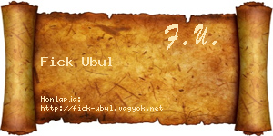 Fick Ubul névjegykártya